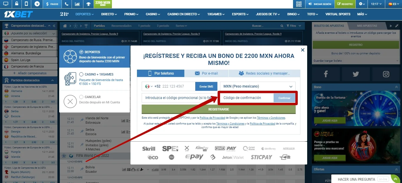 1xBet promo code